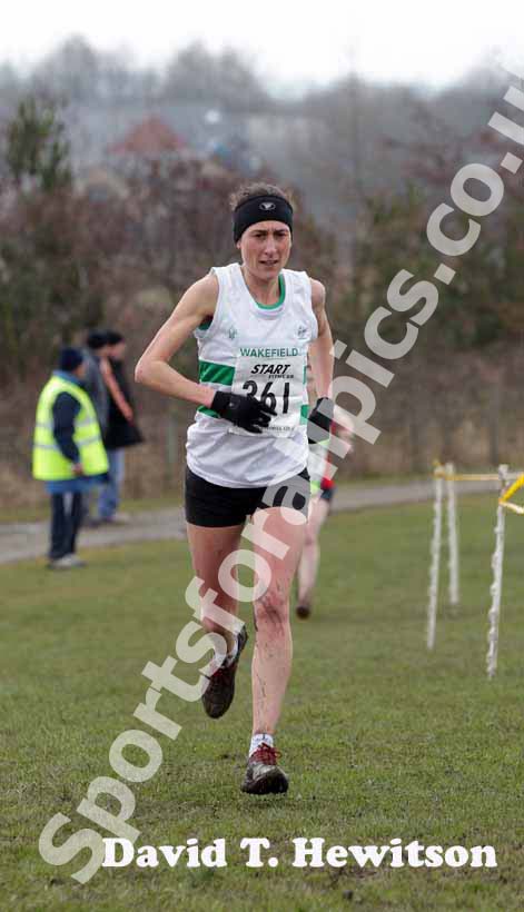 Julie Briscoe (Wakefield) winning the 35-39 age group, BMAF Cross Country, Herrington, Sunderland.
